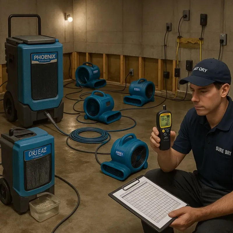 Structural Drying and Dehumidification process in Elk Plain, WA